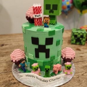 Minecraft Creeper Birthday Cake